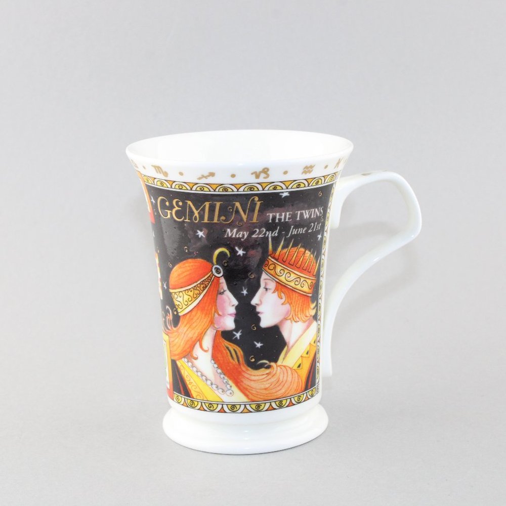 Dunoon Astrology Gemini Twins Zodiac Coffee Tea Cup Mug Fine Bone China England